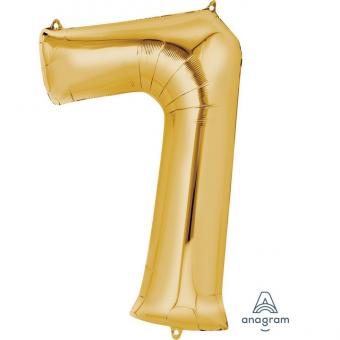 Folienballon Zahl "7" gold 88x55cm 