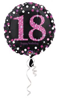 Folienballon Zahl "18" pink 43cm Sparkling Birthday 