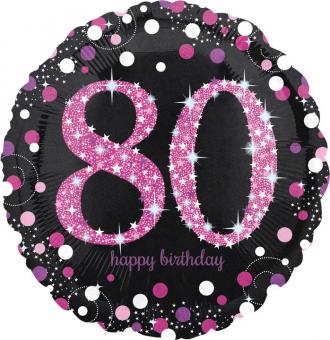 Folienballon Zahl "80" pink Celebration 
