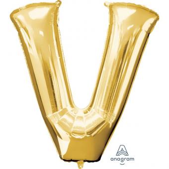 Folienballon Letter "V" gold 93 x 86 cm 