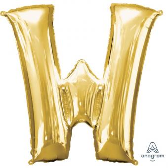 Folienballon Letter "W" gold 93 x 86 cm 