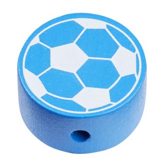 Schnulli-Fussball, 20 x 10 mm, DL 3 mm, blau/weiss 