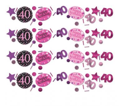 Deko-Konfetti Sparkling Celebration Zahl "40" - pink 