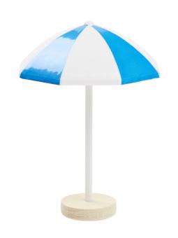 Sonnenschirm ca. 6 cm, Kunststoff, blau/weiss 