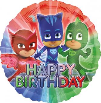 Folienballon PJ Masks Happy Birthday rund 43cm 