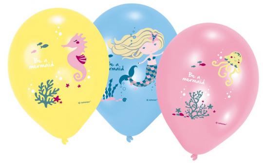 Latexballons Be a Mermaid 28cm (6 Stück) 