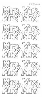 Konturen Sticker "Mr & Mrs" gold, 10 St. 