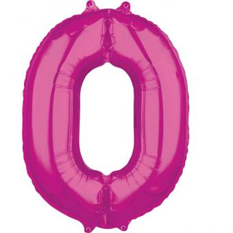 Folienballon Zahl "0" pink 50x66cm 