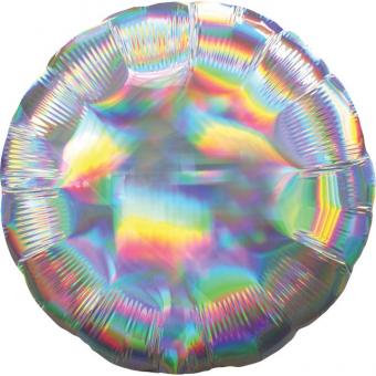 Folienballon Kreis silber Holographic Iridescent 