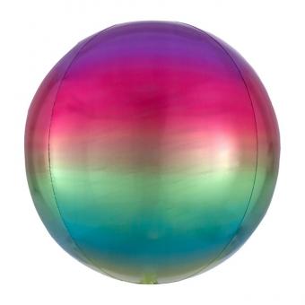 Folienballon Orbz Ombré rainbow 40cm 