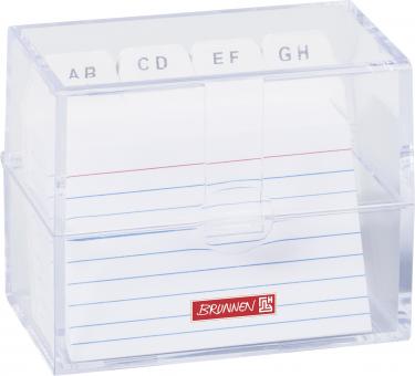 Karteikartenbox A8 gefüllt transparent Liniert - A-Z Register - 
