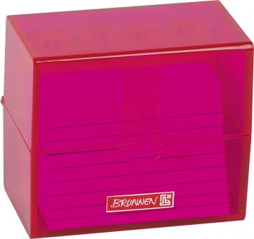 Karteikartenbox A8 gefüllt pink Liniert - A-Z Register - 100 Karten 