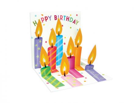 Pop Up 3D Karte Happy Birthday Kerzen 
