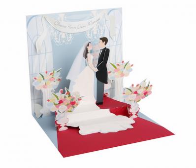 Pop Up 3D Karte Hochzeit Brautpaar 