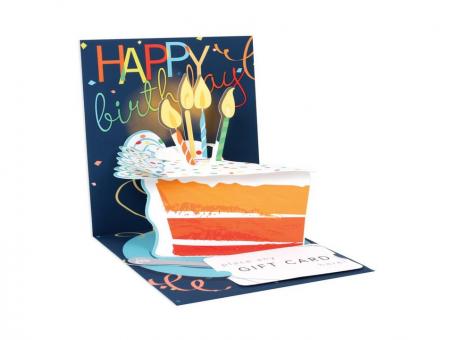 Pop Up 3D Karte Happy Birthday Torte 