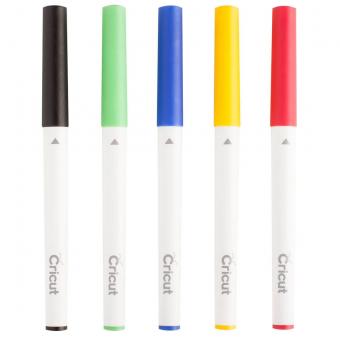 Cricut Fine Point Pen Set 0,4 mm schwarz, rot, blau, hellgrün, gelb 