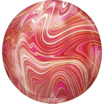 Folienballon Orbz Marblez rot & pink 40cm 