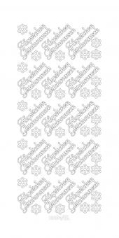 Konturen Sticker "Herzlichen Glückwu nsch" - silber glänzend 
