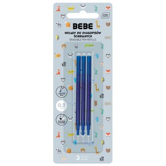 Radierbarer Stift BEBE Ersatzminen 0,7mm, blau, 3 Stk. 