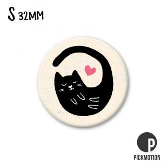 Magnet rund 3,2cm little black cat 