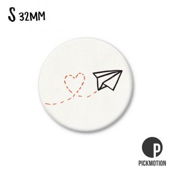 Magnet rund 3,2cm paper plane love 