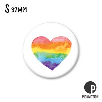 Magnet rund 3,2cm rainbow heart 